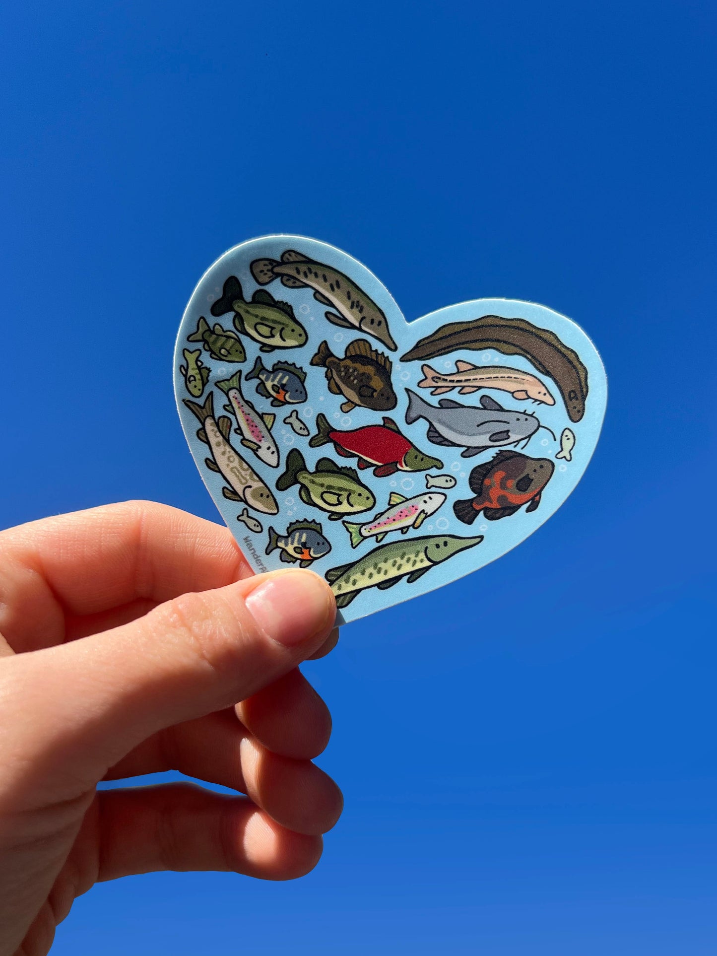 Freshwater Fish Heart Sticker